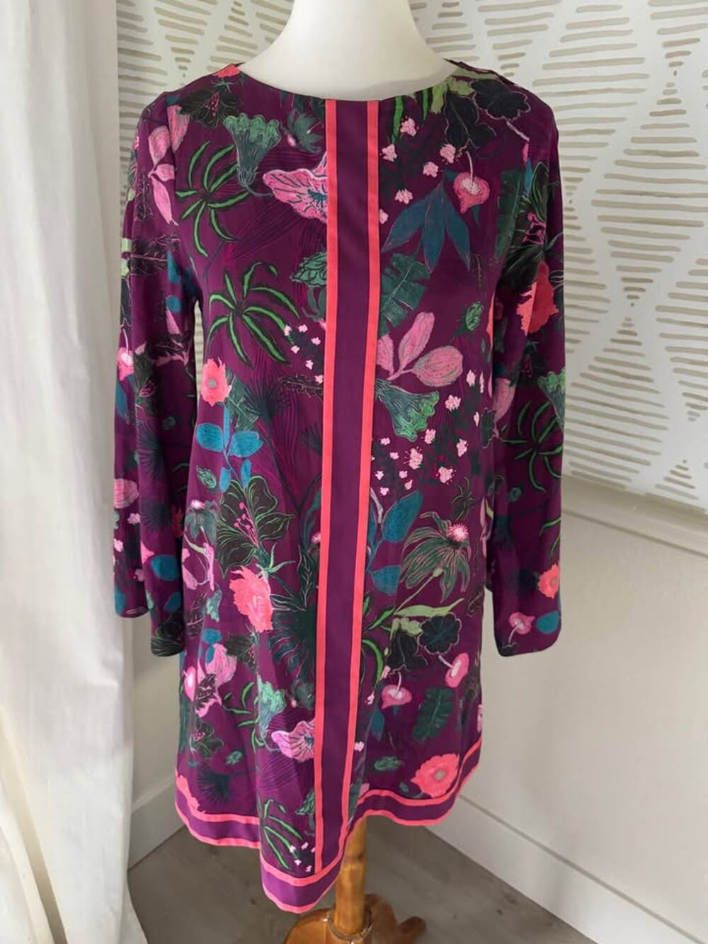 Celina Moon Women’s XS 100% Cotton Calla Long Sleeve Mini Dress